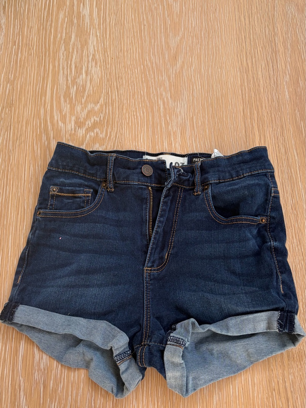 Garage Dark Blue Roll-Cuff Denim Shorts
